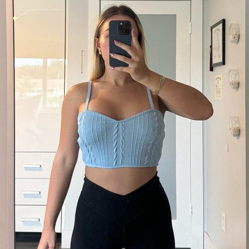 Zara Sky Blue Knit Tank Top